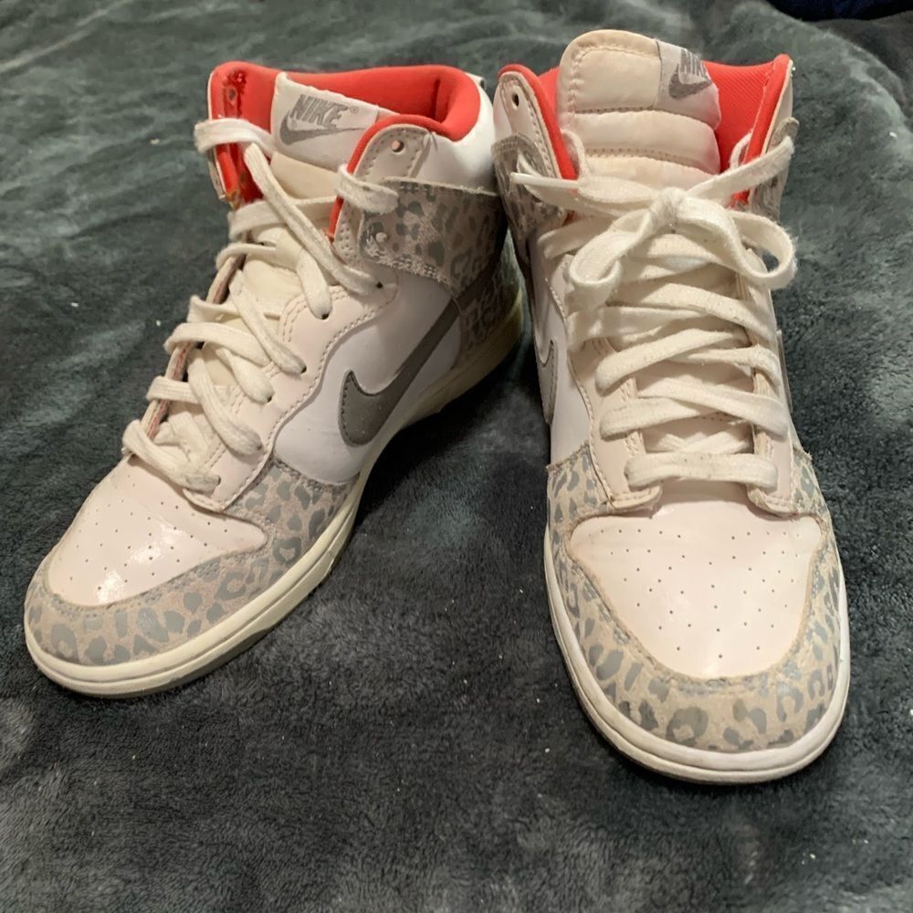 Nike Dunks / Cheetah Print with Orange Red Lining